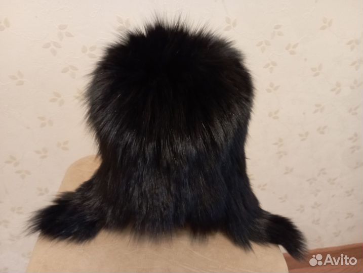 Шапка зимняя меховая женская чернобурка