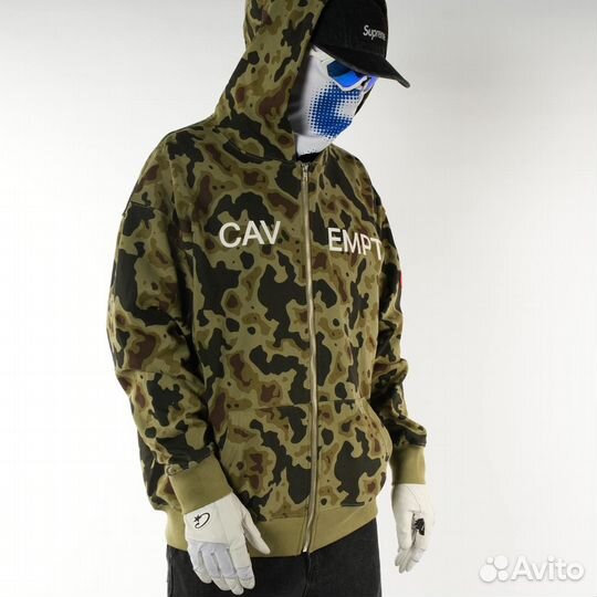 Зип худт CavEmpt зелёное Bape style