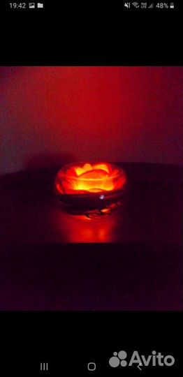 Роза с подсветкой в бокале/сувенир