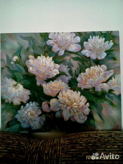 Картина маслом Пионы