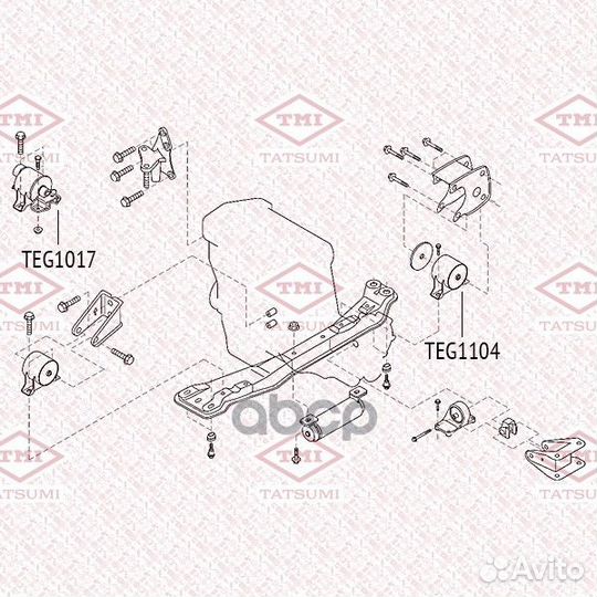 Опора двигателя nissan primera -07 прав. TEG101