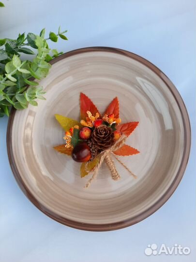 Бутоньерки для жениха или свидетелей осенняя