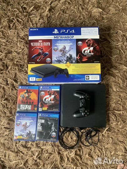 Sony playstation 4 slim 1 tb + игры