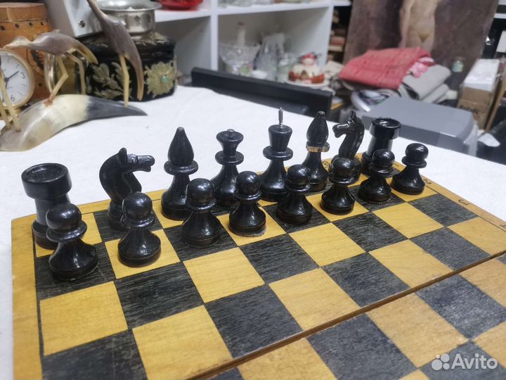 Шахматы деревянные с дефектами СССР (Ч)