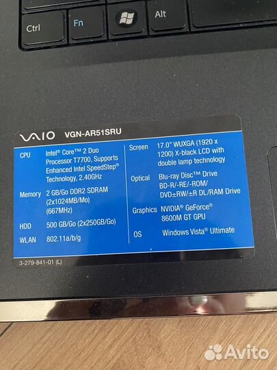 Ноутбук sony vaio VGN-AR51SRU