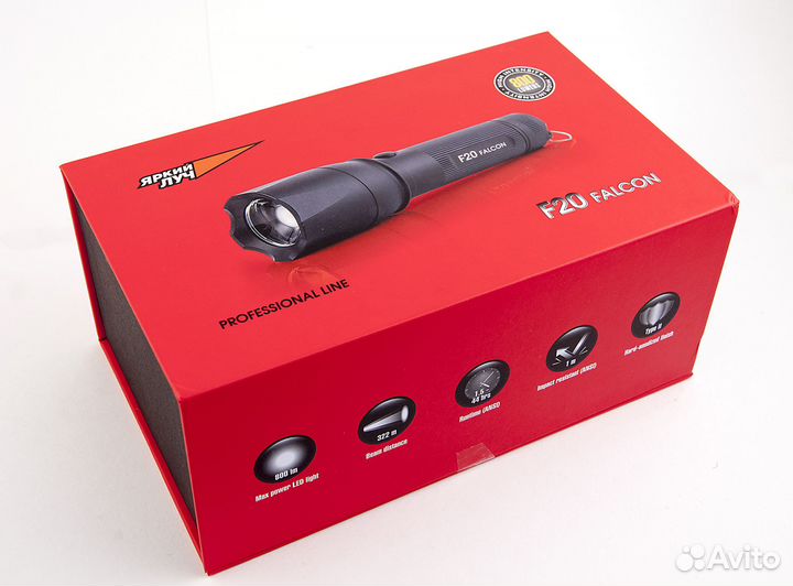 Фонарь яркий луч F20 falcon cree XP-L HI 800лм, 3