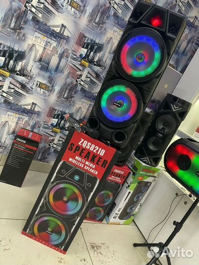 Блютуз колонка с караоке и беспров микрофоном