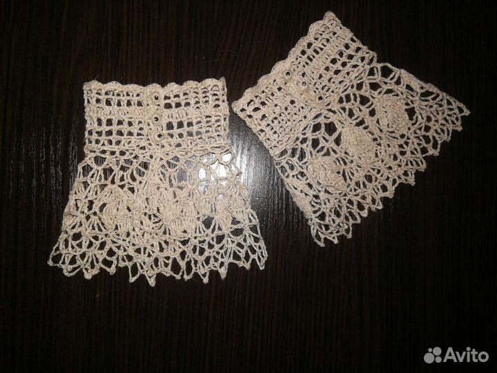 Льняной комплект воротник стойка манжеты