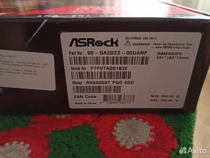 Asrock Radeon RX 6500 XT Phantom Gaming D OC новая