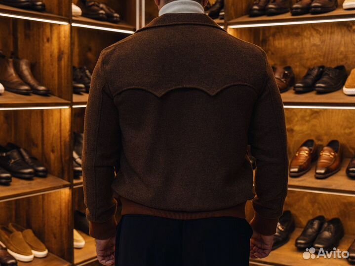 Бомбер мужской из нубуковой ткани