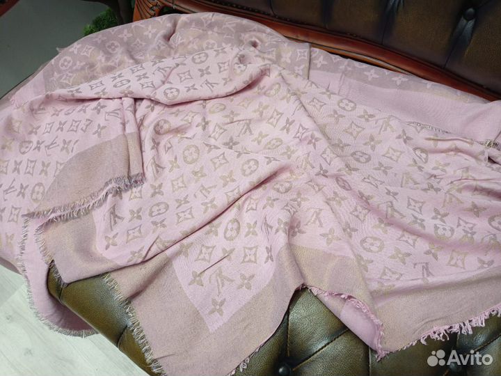 Платок шаль теплый 135см шерсть/шелк италия