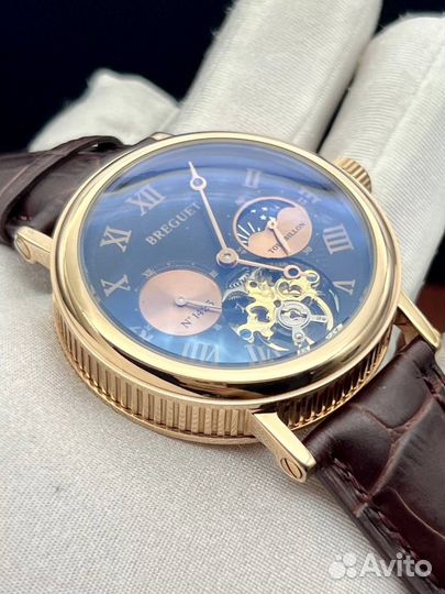 Механические часы Breguet коричневый ремешок