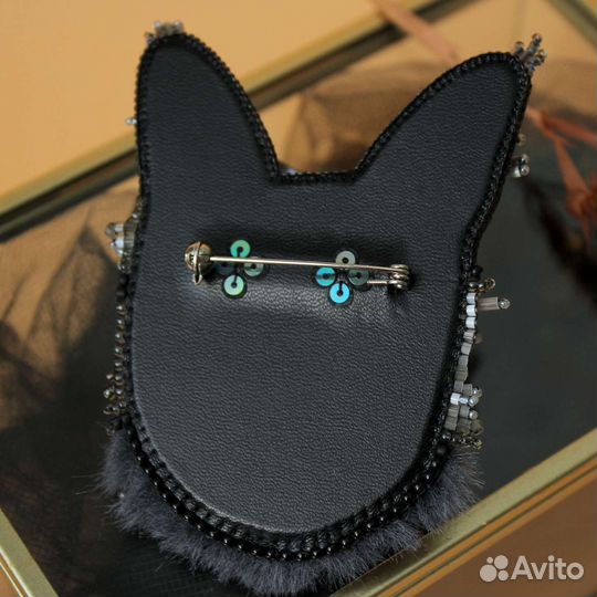 Брошь портрет кошки мейн-кун на заказ