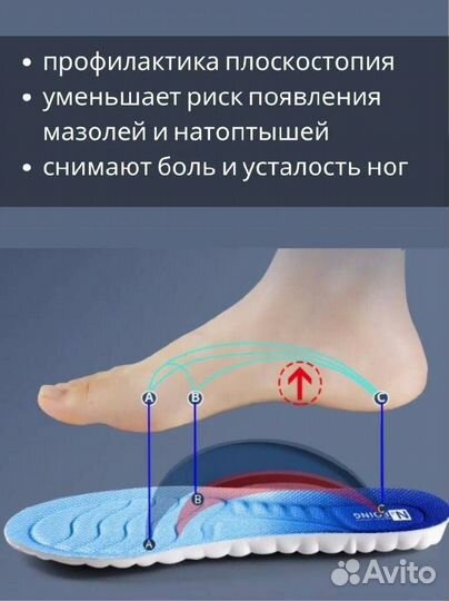 Стельки для всех типов обуви анатомические, спорт