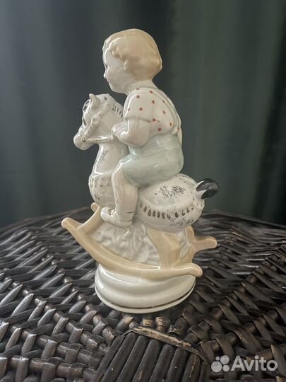 Статуэтка фарфоровая Мальчик на лошадке СССР