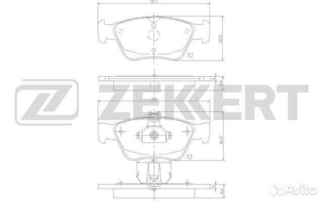 Колодки тормозные передние MB C-Class (W202) 95-;