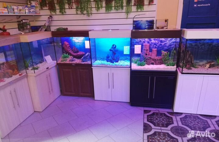 Аквариумы на тумбе с крышкой