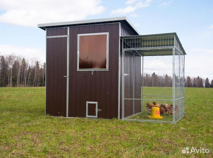 Выгул для курятника теплоисухо на 45 кур