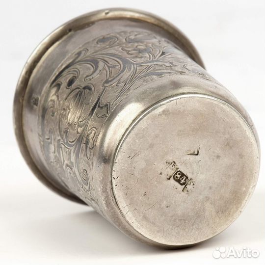 Серебряная стопка с чернью 84 пробы 19 век Москва