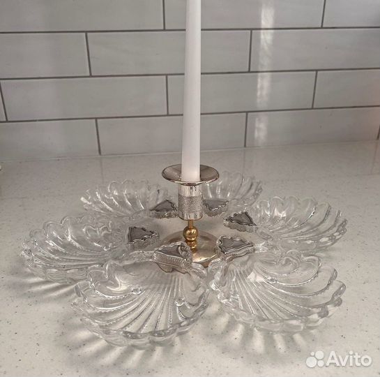 Икорница Хрусталь Серебро