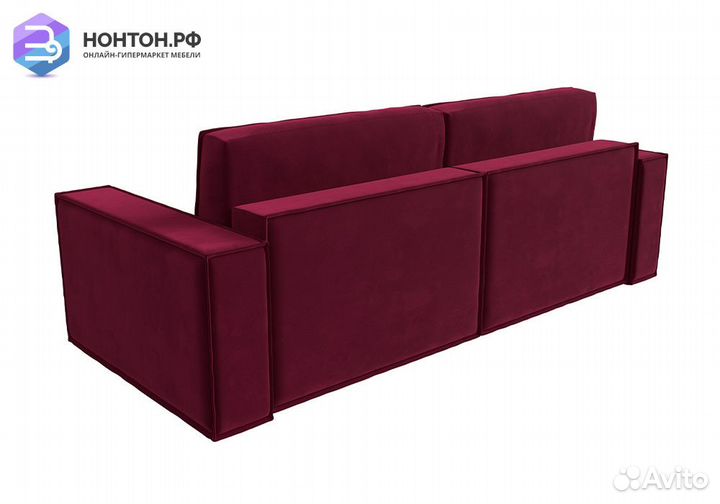 Диван еврокнижка Куба микровельвет бордовый