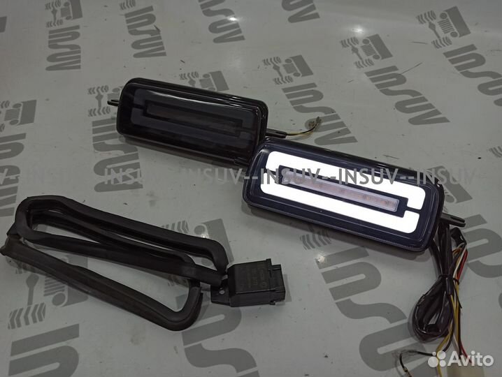 Надфарники светодиодные с дхо, бегающий поворотник