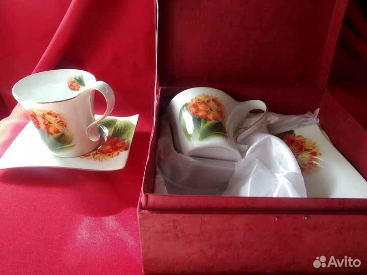 Чашки Блюдца Подарочный набор Две кофейные пары