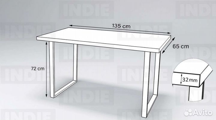 Стол компьютерный в стиле лофт