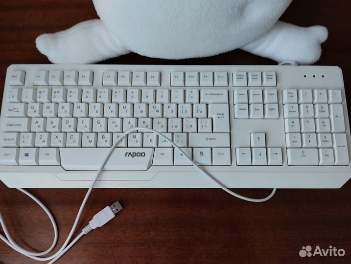 Клавиатура Rapoo USB проводная белая