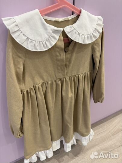 Льняное платье для девочки 110