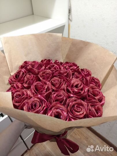 Букеты из атласных роз, съедобные букеты