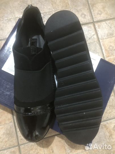 Туфли лоферы натуральные замша - кожа