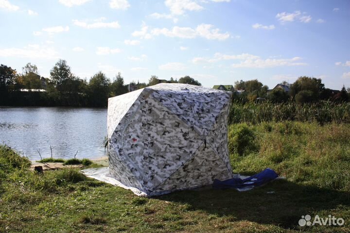 Палатка зимняя куб-4, В-220см, Ш-220см, 3 слойная