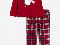 Пижама красная новогодняя для девочки H&M 110 134