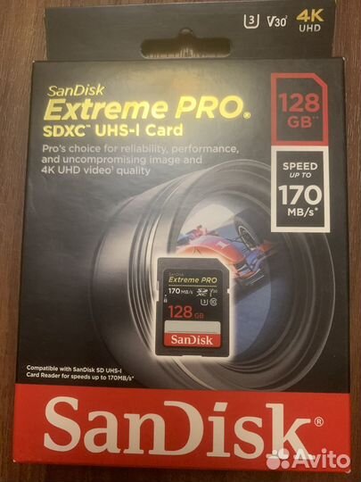 SanDisk Extreme Pro UHS I U3 V30 170MB/s 128GB