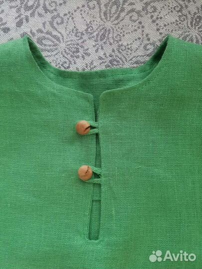 Льняная рубашка на рост 100