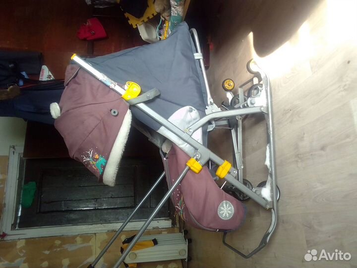 Детские зимние санки на колесах