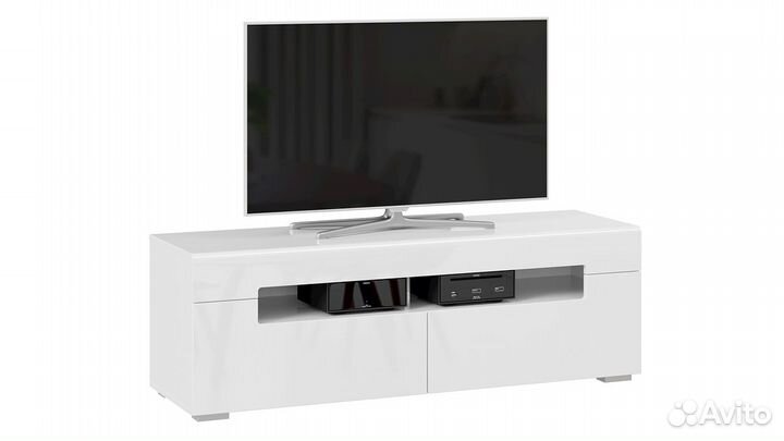 Тумба для тв «Фьюжн» Белый/Белый глянец