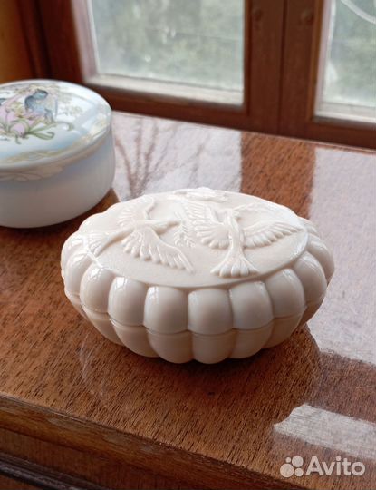 Винтажная шкатулка цветное стекло Чехословакия