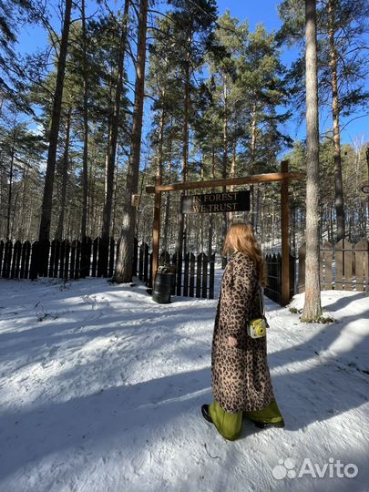 Пальто халат леопардовое