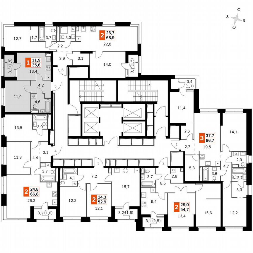 1-к. квартира, 35,3 м², 39/39 эт.