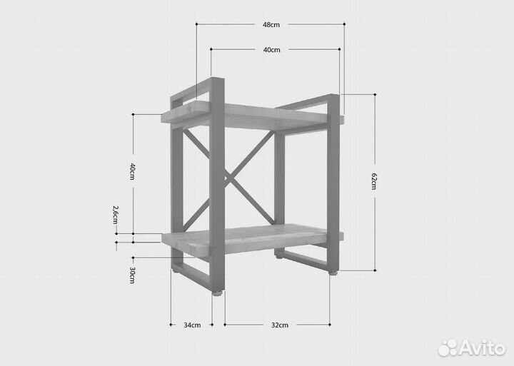 Тумба прикроватная Айсберг Лофт 40 черный/северное