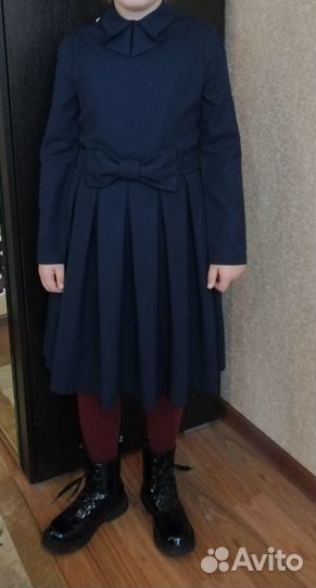 Платье школьное синее