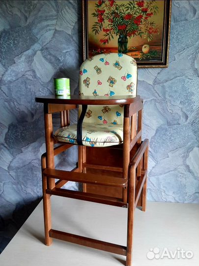 Стульчик для кормления трансформер деревянный