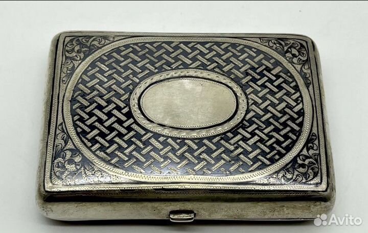 Портсигар «Виды Москвы» серебро 84 проба