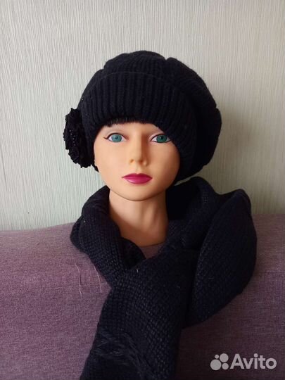 Комплект берет, шарф новый с этикеткой