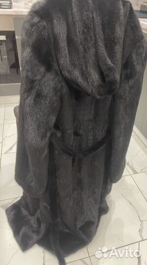 Шуба норковая с капюшоном