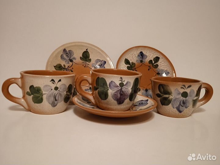 Чашки с блюдцами керамика набор