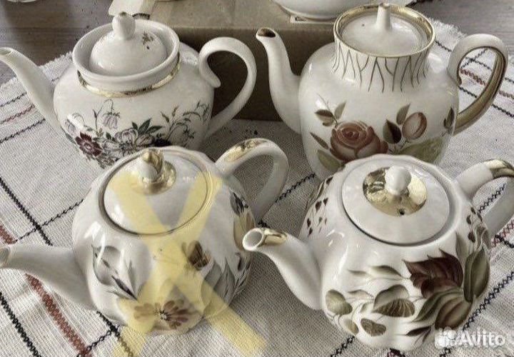 Чайник заварочный фарфоровый СССР лфз