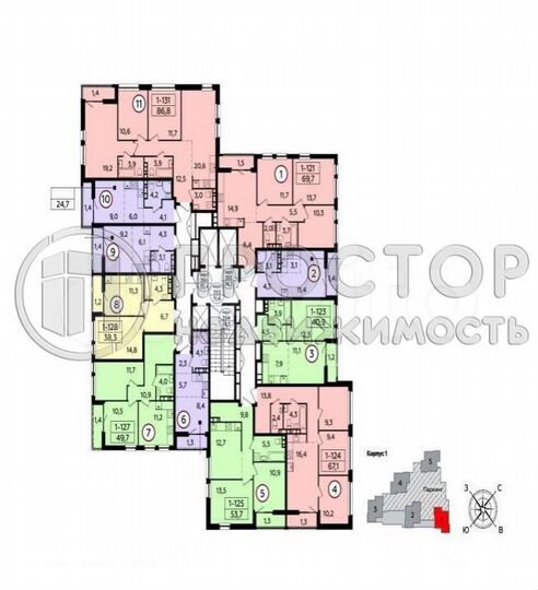 Квартира-студия, 24,7 м², 13/21 эт.